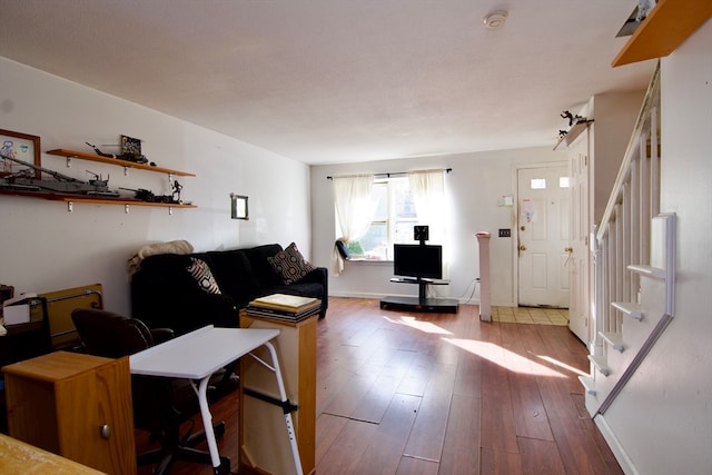 living room featuring hardwood / wood-style flooring