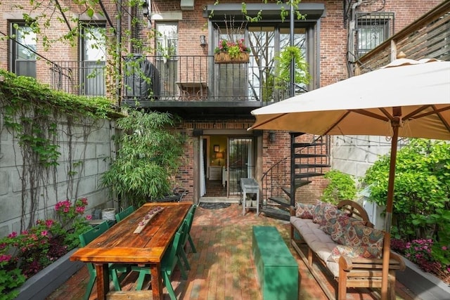 exterior space with a balcony