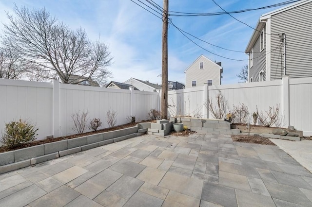 view of patio featuring a fenced backyard