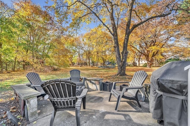 view of patio with grilling area