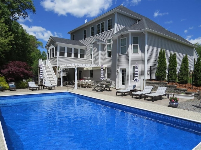 71 Frasier Ln, Tewksbury, MA 01876 - swimming pool featuring a patio and stairs