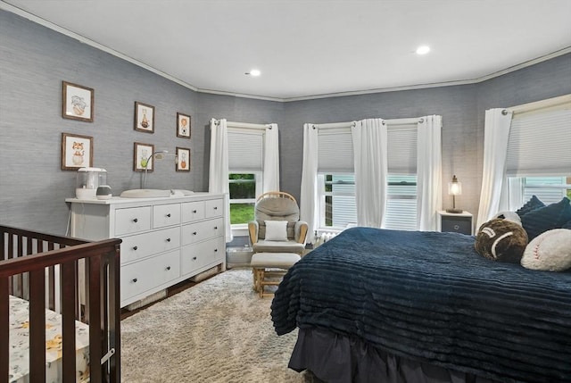 97 Newton St, Marlborough, MA 01752 - bedroom featuring wood finished floors, crown molding, and recessed lighting