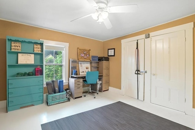 97 Newton St, Marlborough, MA 01752 - office space with ceiling fan and ornamental molding