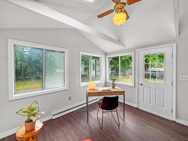 78 Howland Rd, Stoughton, MA 02072 - sunroom with baseboard heating, plenty of natural light, and lofted ceiling
