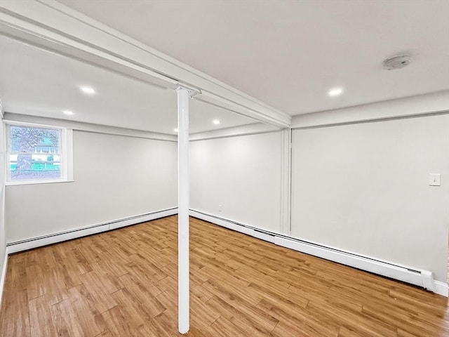 78 Howland Rd, Stoughton, MA 02072 - interior space featuring wood finished floors, baseboard heating, and recessed lighting