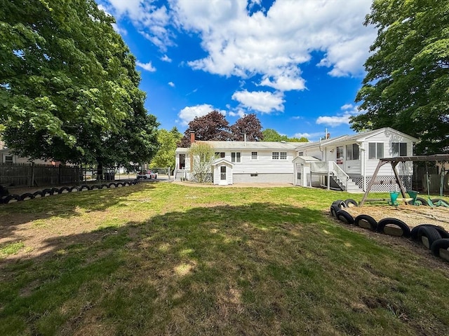 78 Howland Rd, Stoughton, MA 02072 - view of yard with entry steps and a playground