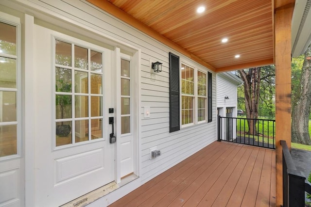 wooden deck with a porch