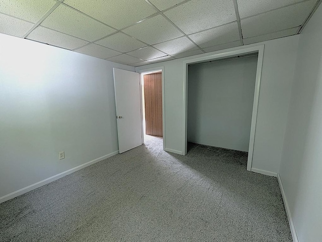 22 Newton Ave, Tewksbury, MA 01876 - unfurnished bedroom featuring a paneled ceiling, carpet, and a closet
