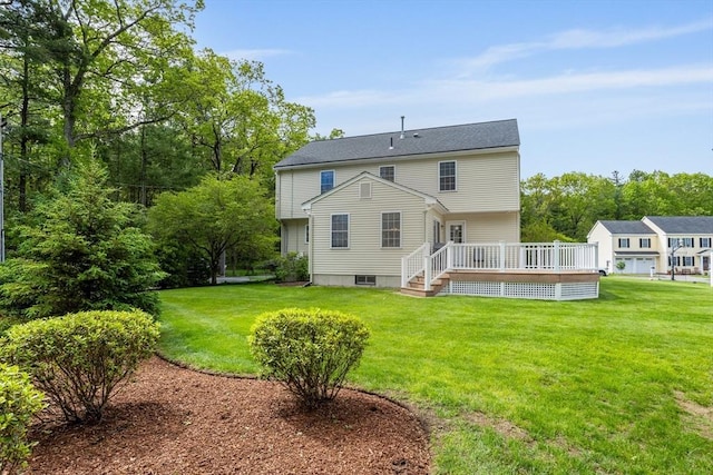 45 Taylor Rd, Maynard, MA 01754 - rear view of property featuring a lawn and a deck