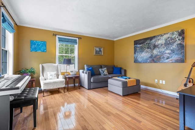 45 Taylor Rd, Maynard, MA 01754 - living area featuring light wood-style floors, crown molding, and baseboards