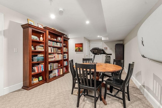 49 Intrepid Cir Unit 49, Marblehead, MA 01945 - dining area featuring light colored carpet, baseboards, and recessed lighting