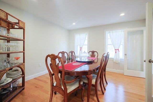 585 Chestnut St, Ashland, MA 01721 - dining area with baseboards, recessed lighting, and light wood-type flooring