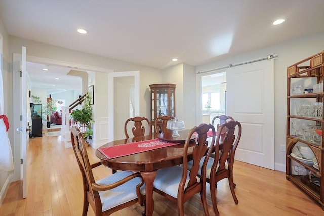 585 Chestnut St, Ashland, MA 01721 - dining space with light wood-style flooring and recessed lighting