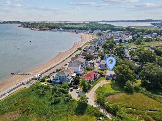 13 Elcott Rd, Quincy, MA 02169 - aerial overview of property's location with a large body of water and nearby suburban area