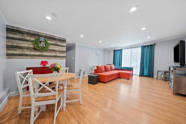 79 Fountain Unit 5, Weymouth, MA 02190 - living area featuring recessed lighting, ornamental molding, and light wood-style flooring
