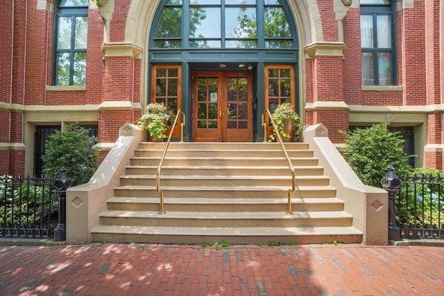 2 Clarendon St Unit 510, Boston, MA 02116 - doorway to property featuring french doors and brick siding
