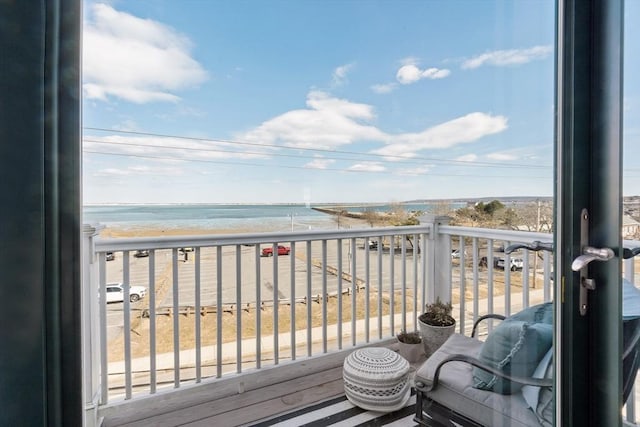 balcony with a water view