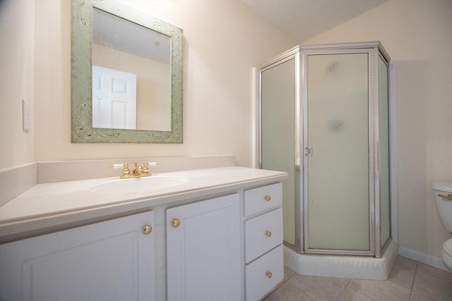 140 Commonwealth Ave Unit 38, North Attleboro, MA 02763 - full bath with toilet, vanity, a stall shower, and tile patterned flooring
