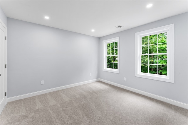 empty room with plenty of natural light and carpet floors