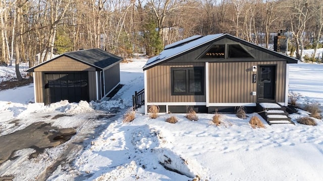 view of snow covered structure