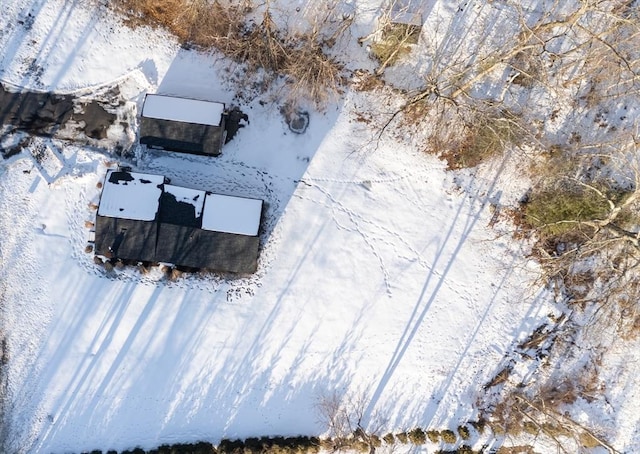 view of snowy aerial view