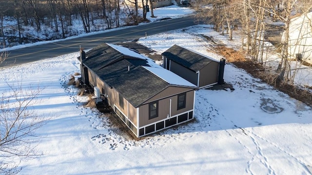 view of snowy aerial view