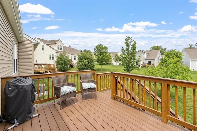 123 Skyline Dr Unit 123, Acton, MA 01720 - wooden terrace featuring a residential view and a lawn
