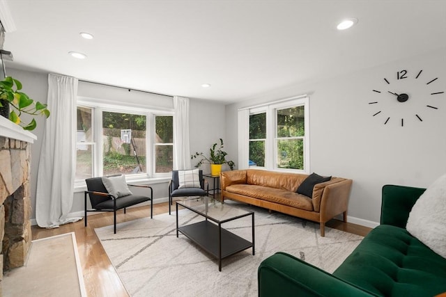 21 Glenley Ter, Boston, MA 02135 - living area with plenty of natural light, light wood-style floors, and recessed lighting