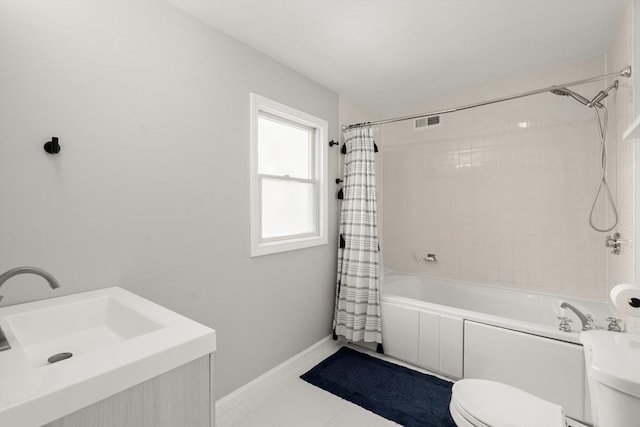 21 Glenley Ter, Boston, MA 02135 - bathroom with shower / tub combo with curtain, vanity, and tile patterned floors