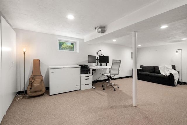 21 Glenley Ter, Boston, MA 02135 - office area featuring light carpet and recessed lighting