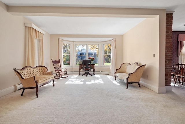 41 Bulkley, Williamstown, MA 01267 - sitting room with carpet floors, a baseboard radiator, and baseboards
