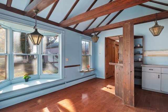 41 Bulkley, Williamstown, MA 01267 - unfurnished dining area featuring baseboard heating and dark wood-type flooring