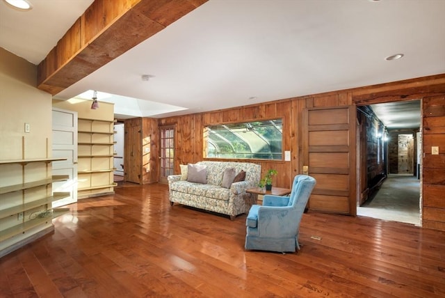 41 Bulkley, Williamstown, MA 01267 - living room with wood walls and hardwood / wood-style flooring
