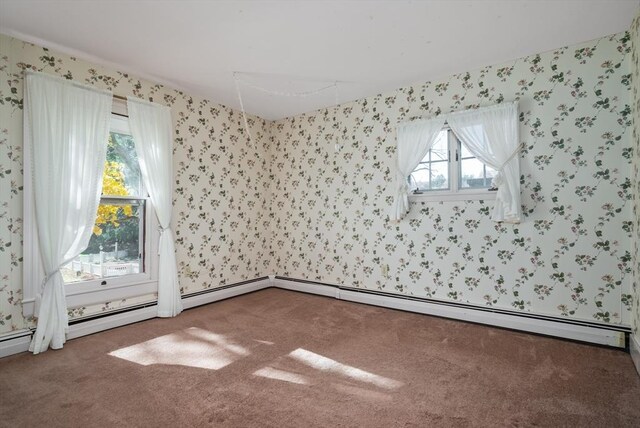 41 Bulkley, Williamstown, MA 01267 - carpeted empty room with wallpapered walls and baseboard heating