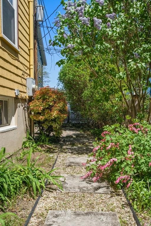 view of yard with fence
