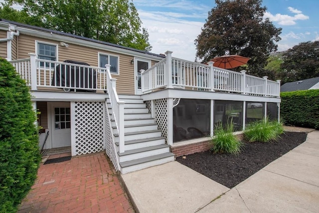 7 Perkins Row, Topsfield, MA 01983 - back of house with stairs and a wooden deck
