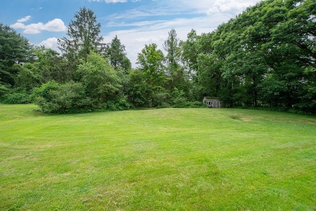 7 Perkins Row, Topsfield, MA 01983 - view of grassy yard featuring a shed