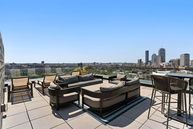 view of patio featuring an outdoor living space