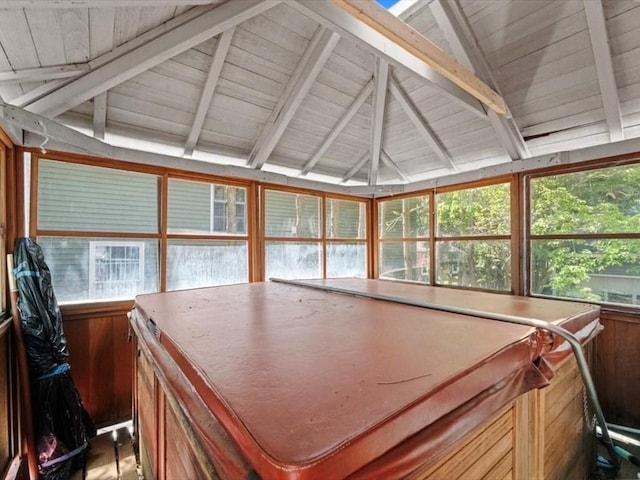 91 Lake Shore Dr, West Brookfield, MA 01585 - sunroom / solarium featuring a hot tub, healthy amount of natural light, and a bar