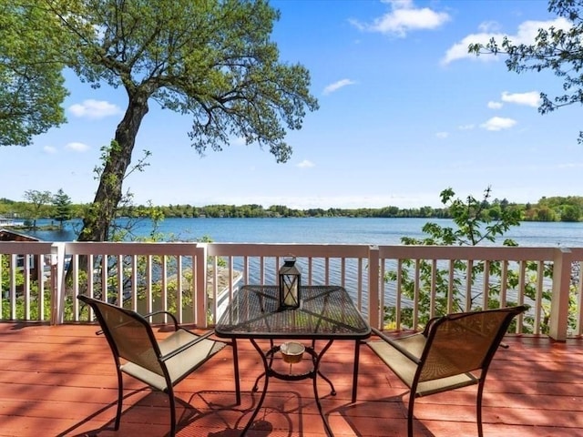 91 Lake Shore Dr, West Brookfield, MA 01585 - wooden terrace featuring a water view