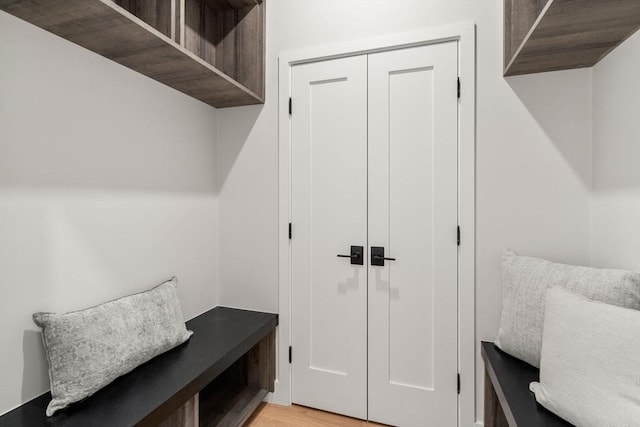 mudroom featuring light hardwood / wood-style floors