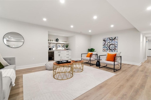 living room featuring light hardwood / wood-style flooring