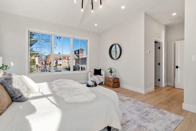 bedroom featuring light hardwood / wood-style flooring