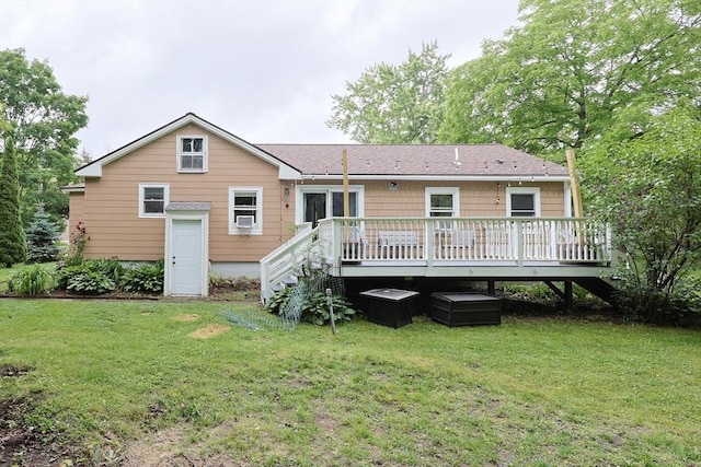 5 Tucker Park, Pepperell, MA 01463 - rear view of property with a lawn and a wooden deck