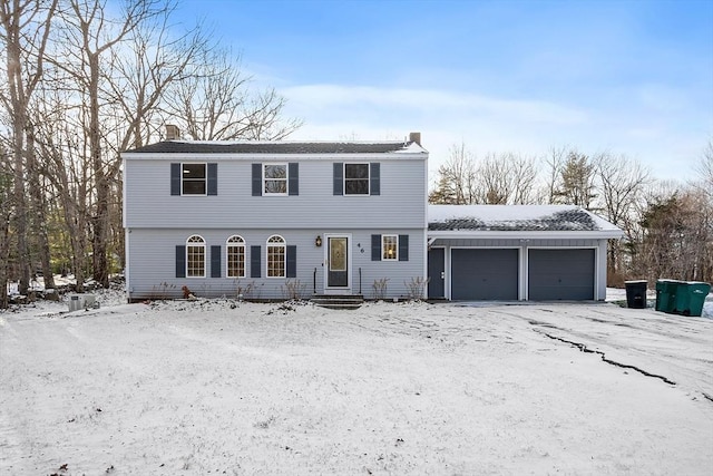 view of front of house with a garage