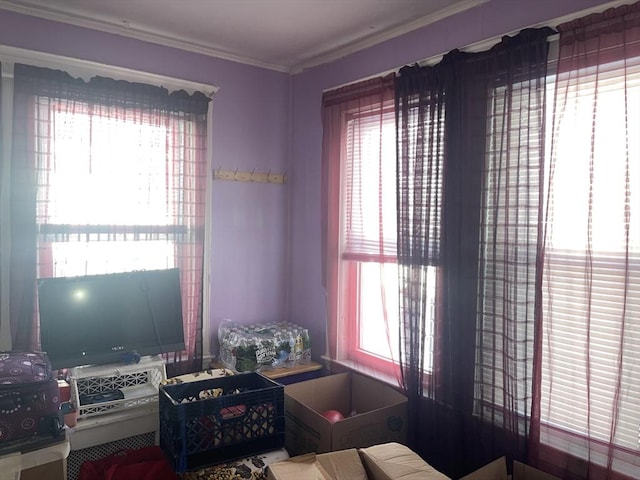 bedroom featuring crown molding