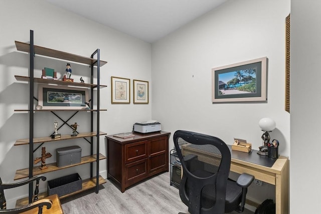 office featuring light hardwood / wood-style flooring