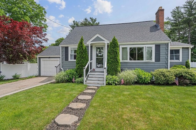 864 Front St, Weymouth, MA 02190 - view of front of home with a chimney, driveway, and roof with shingles