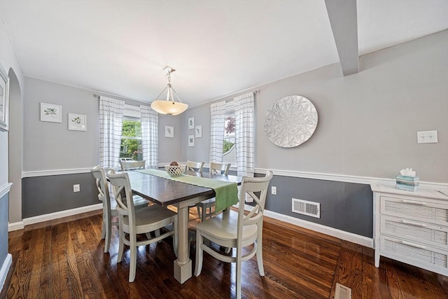 864 Front St, Weymouth, MA 02190 - dining space with wood finished floors, baseboards, and arched walkways