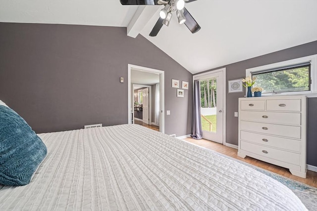 864 Front St, Weymouth, MA 02190 - bedroom featuring access to outside, wood finished floors, baseboards, and a ceiling fan